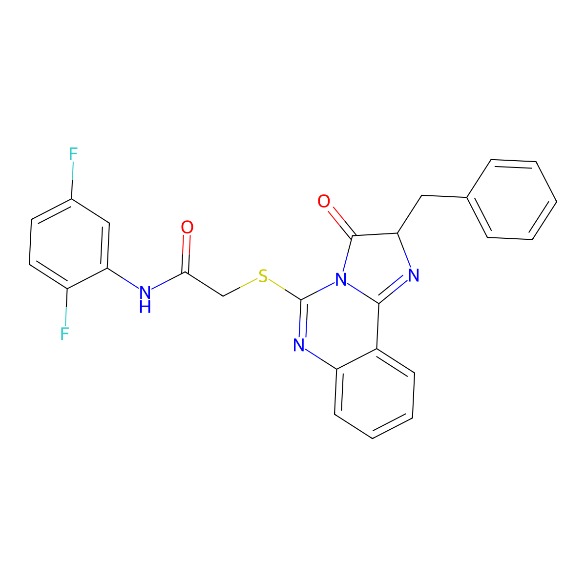 2-((2-benzyl-3-oxo-2,3-dihydroimidazo[1,2-c]quinazolin-5-yl)thio)-N-(2,5-difluorophenyl)acetamide molecular structure, CAS 1053085-02-1