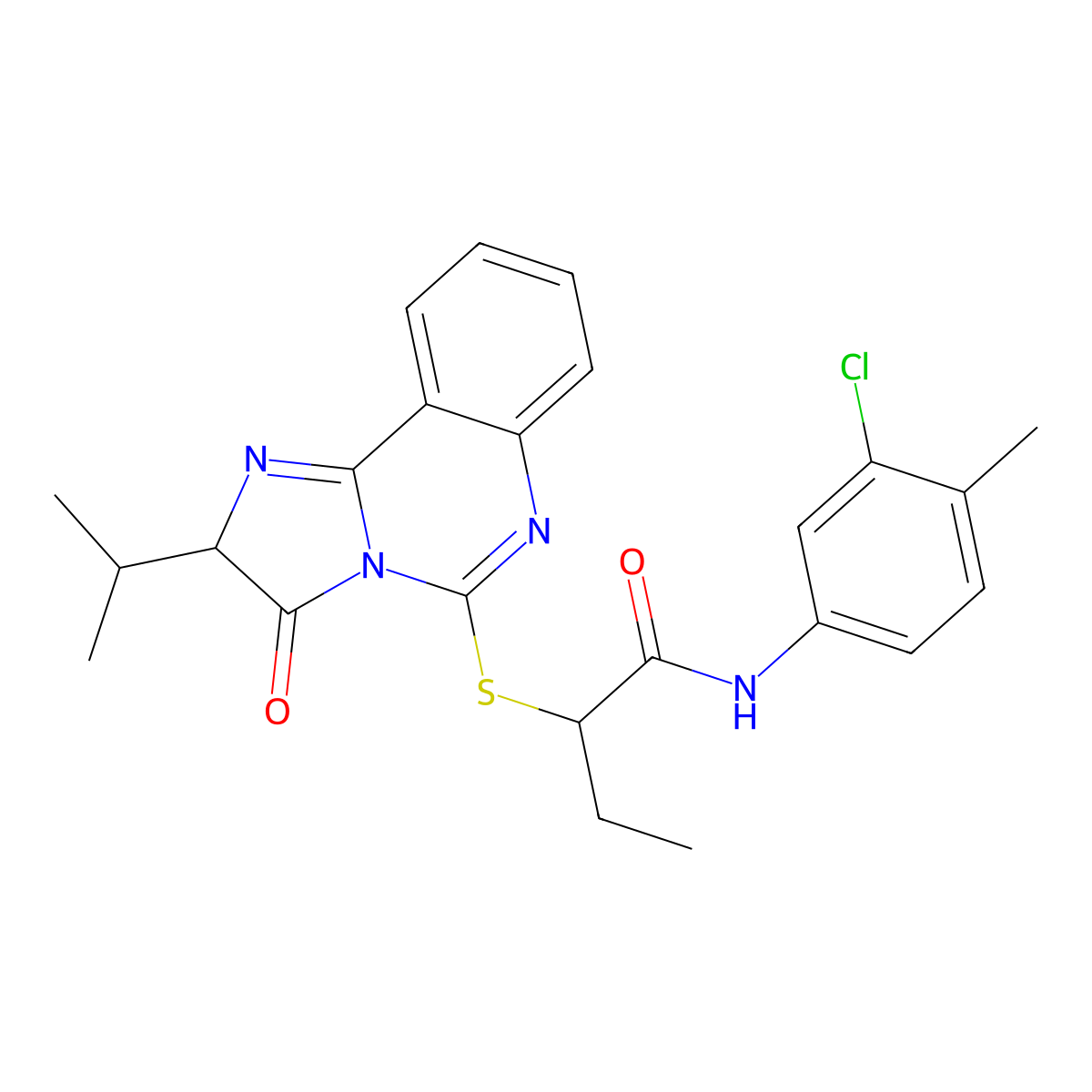 N-(3-chloro-4-methylphenyl)-2-((2-isopropyl-3-oxo-2,3-dihydroimidazo[1,2-c]quinazolin-5-yl)thio)butanamide molecular structure, CAS 1053085-53-2