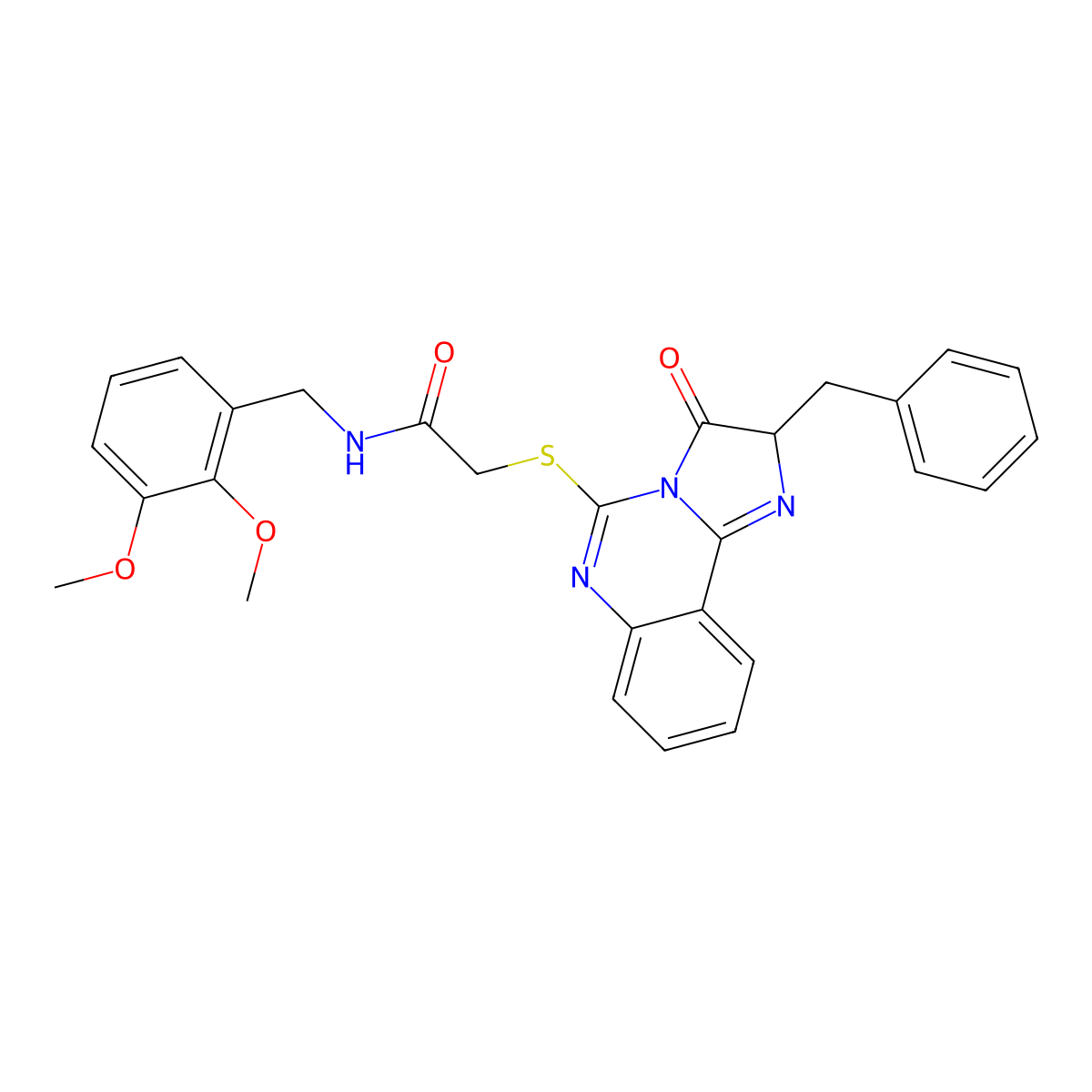 2-((2-benzyl-3-oxo-2,3-dihydroimidazo[1,2-c]quinazolin-5-yl)thio)-N-(2,3-dimethoxybenzyl)acetamide molecular structure, CAS 1053085-63-4