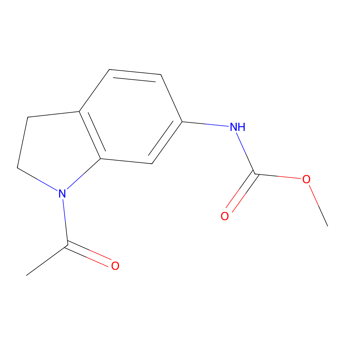 methyl N-(1-acetyl-2,3-dihydro-1H-indol-6-yl)carbamate molecular structure, CAS 1053085-95-2