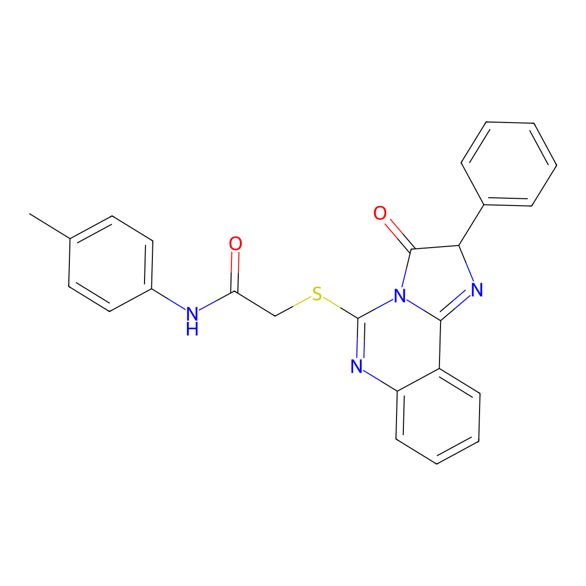 2-((3-oxo-2-phenyl-2,3-dihydroimidazo[1,2-c]quinazolin-5-yl)thio)-N-(p-tolyl)acetamide molecular structure, CAS 1053086-40-0