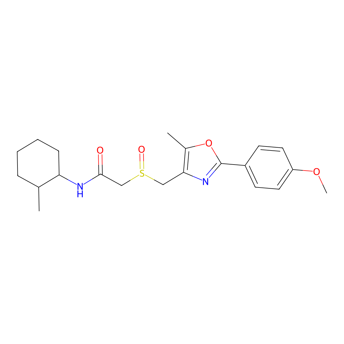 2-{[2-(4-Methoxyphenyl)-5-methyl-1,3-oxazol-4-YL]methanesulfinyl}-N-(2-methylcyclohexyl)acetamide molecular structure, CAS 1053086-89-7