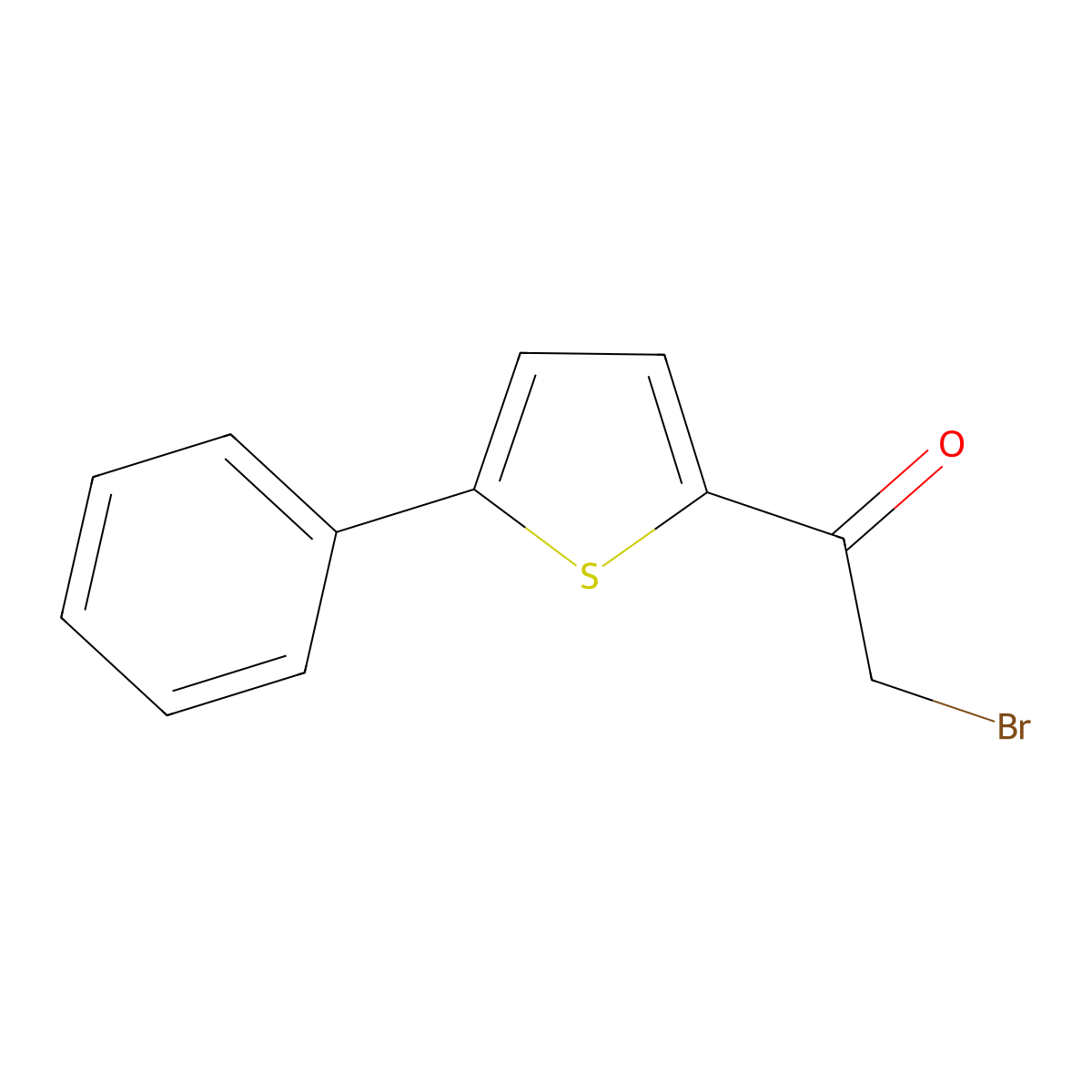 2-Bromo-1-(5-phenyl-2-thienyl)-1-ethanone molecular structure, CAS 10531-43-8