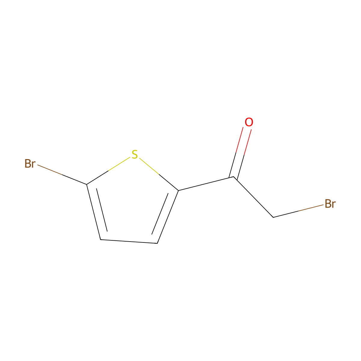2-Bromo-1-(5-bromothiophen-2-yl)ethan-1-one molecular structure, CAS 10531-44-9