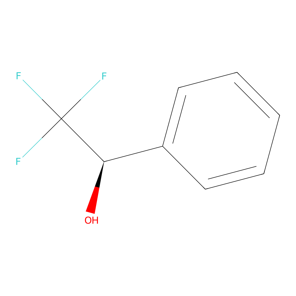 (-)-2,2,2-Trifluoro-1-phenylethanol molecular structure, CAS 10531-50-7