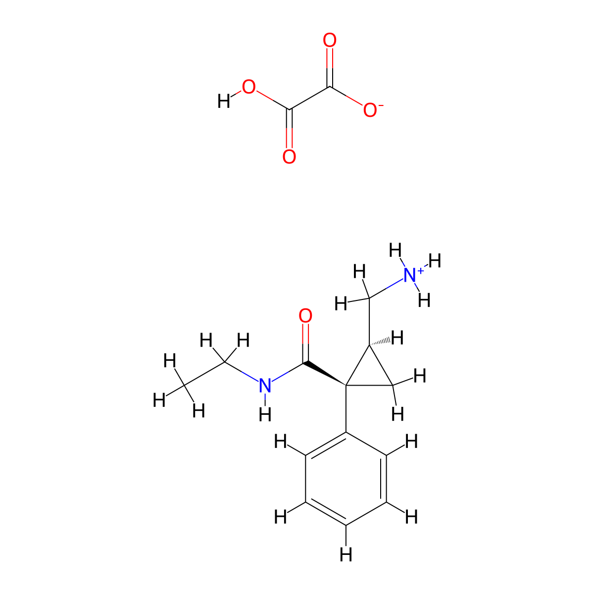 Cyclopropanecarboxamide, 2-(aminomethyl)-N-ethyl-1-phenyl-, (Z)-, oxalate molecular structure, CAS 105310-35-8
