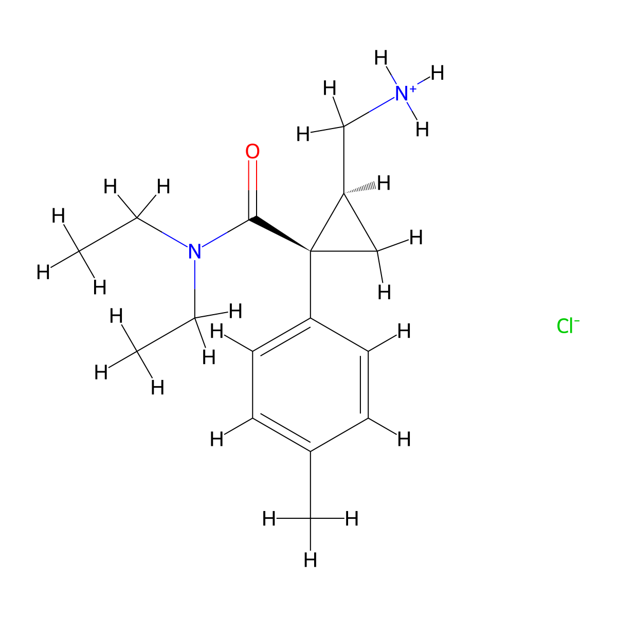 Cyclopropanecarboxamide, 2-(aminomethyl)-N,N-diethyl-1-(p-methylphenyl)-, (Z)-, monohydrochloride molecular structure, CAS 105310-39-2