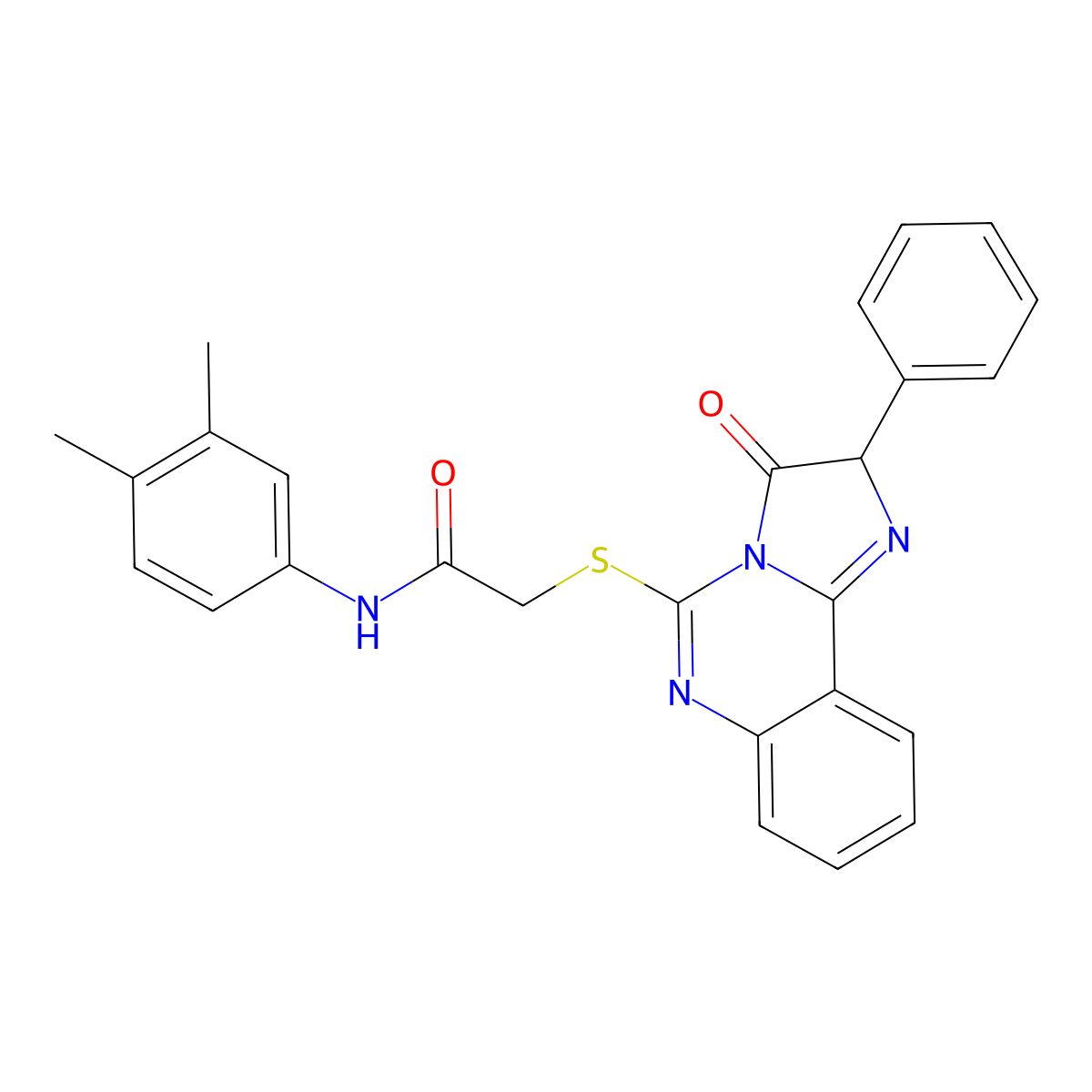 N-(3,4-dimethylphenyl)-2-((3-oxo-2-phenyl-2,3-dihydroimidazo[1,2-c]quinazolin-5-yl)thio)acetamide molecular structure, CAS 1053105-75-1