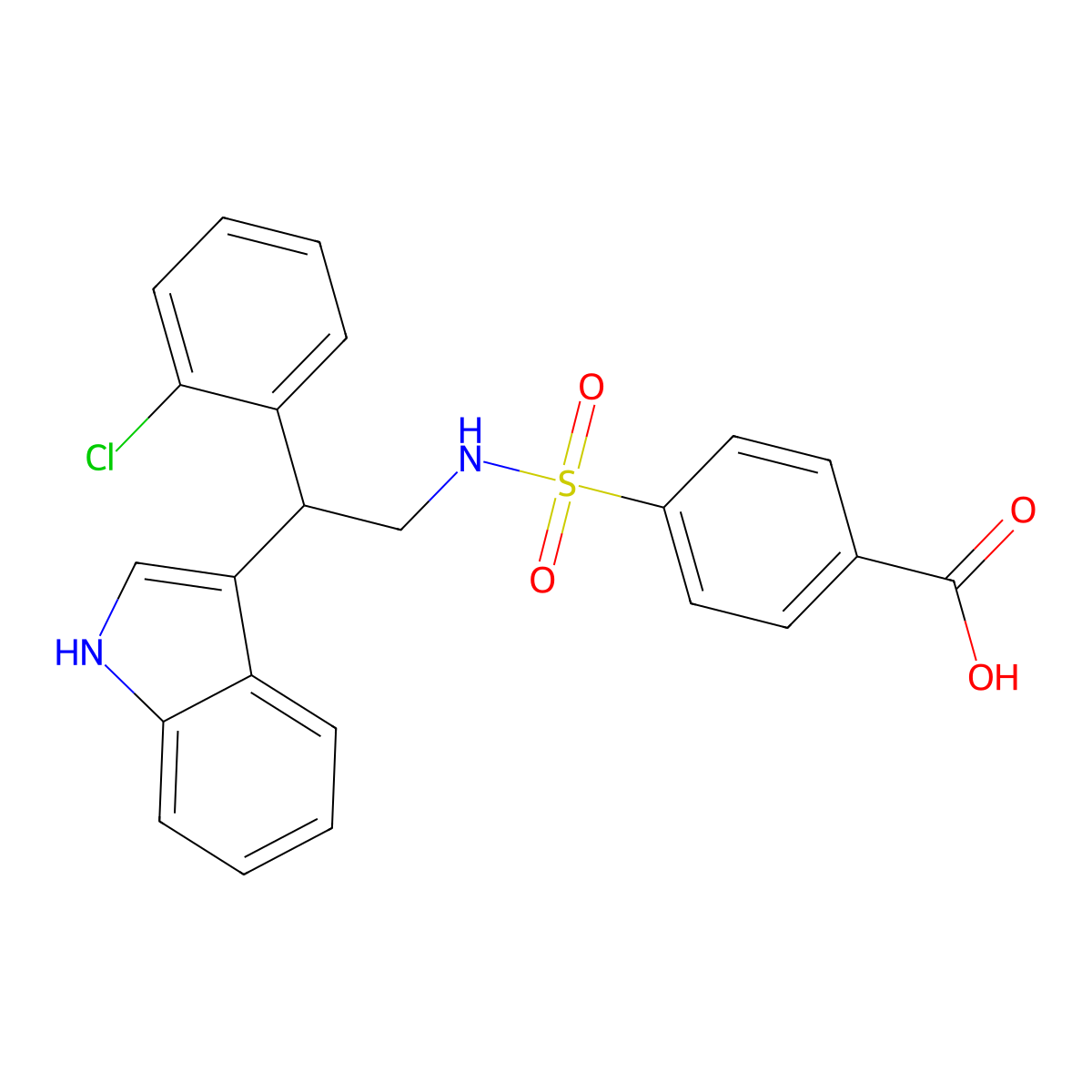 4-{[2-(2-chlorophenyl)-2-(1H-indol-3-yl)ethyl]sulfamoyl}benzoic acid molecular structure, CAS 1053106-28-7