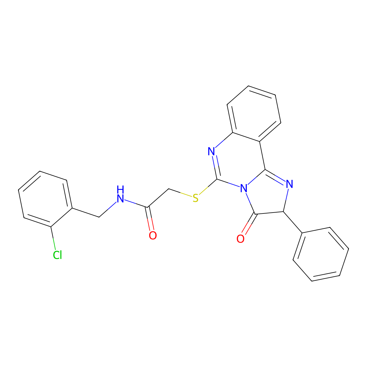N-(2-chlorobenzyl)-2-[(3-oxo-2-phenyl-2,3-dihydroimidazo[1,2-c]quinazolin-5-yl)thio]acetamide molecular structure, CAS 1053106-40-3