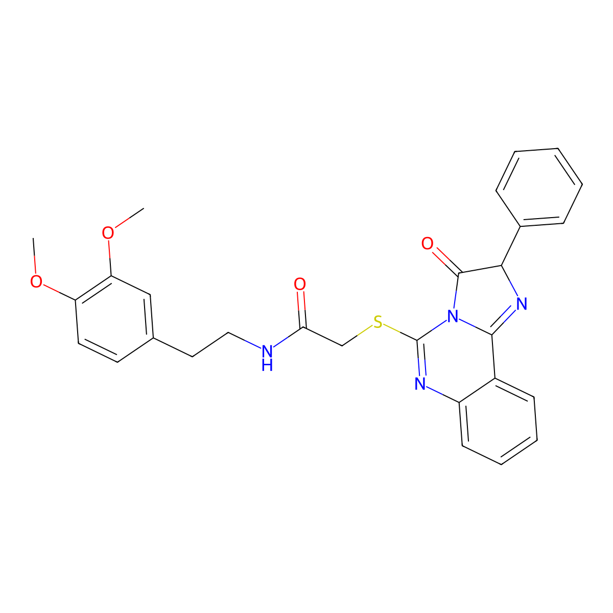 N-[2-(3,4-dimethoxyphenyl)ethyl]-2-({3-oxo-2-phenyl-2H,3H-imidazo[1,2-c]quinazolin-5-yl}sulfanyl)acetamide molecular structure, CAS 1053117-35-3