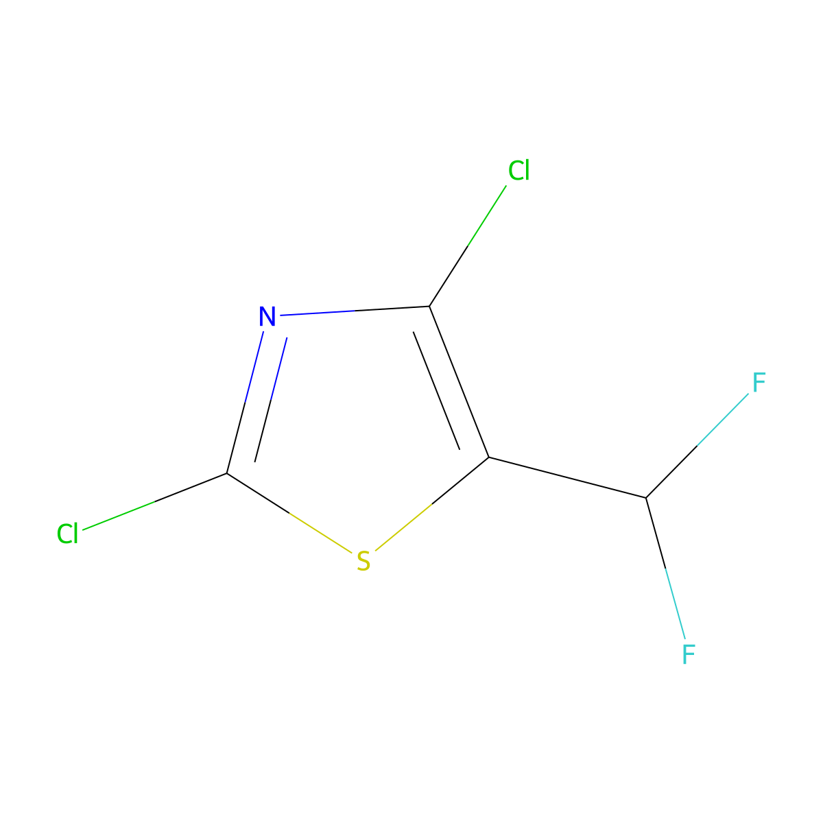 2,4-Dichloro-5-(difluoromethyl)-1,3-thiazole molecular structure, CAS 105315-43-3