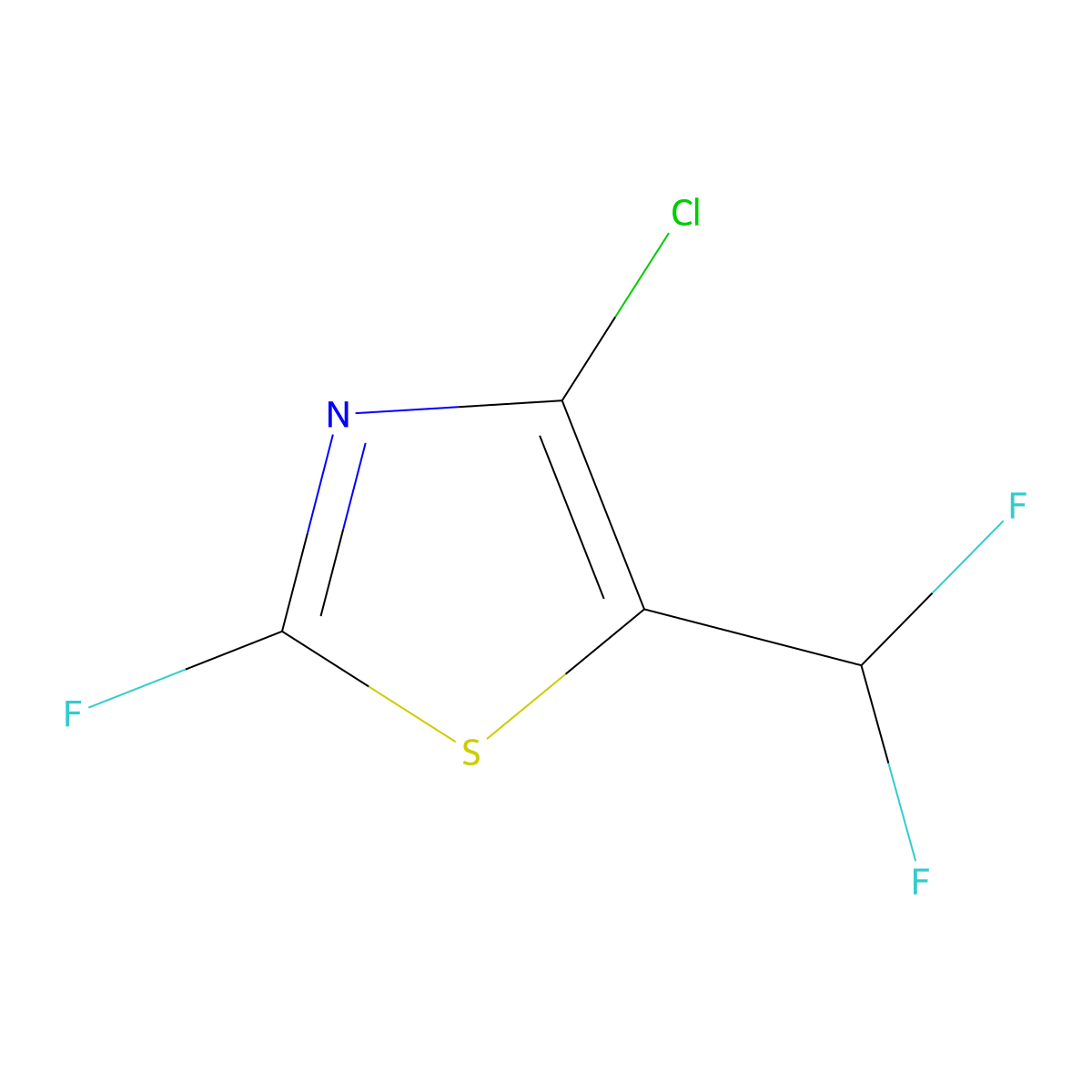 4-Chloro-5-(difluoromethyl)-2-fluorothiazole molecular structure, CAS 105315-45-5