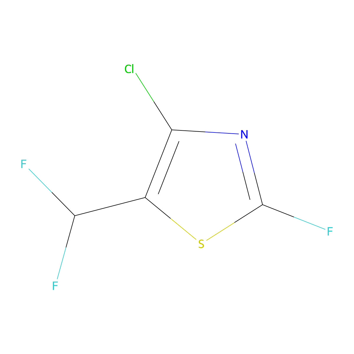 4-Chloro-5-(difluoromethyl)-2-fluorothiazole molecular structure, CAS 105315-45-5