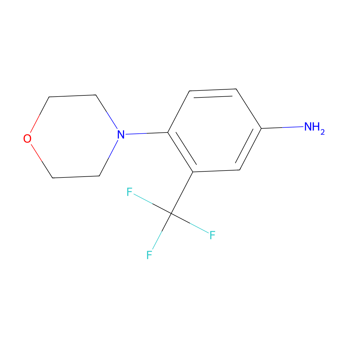 4-Morpholino-3-(trifluoromethyl)aniline molecular structure, CAS 105316-06-1