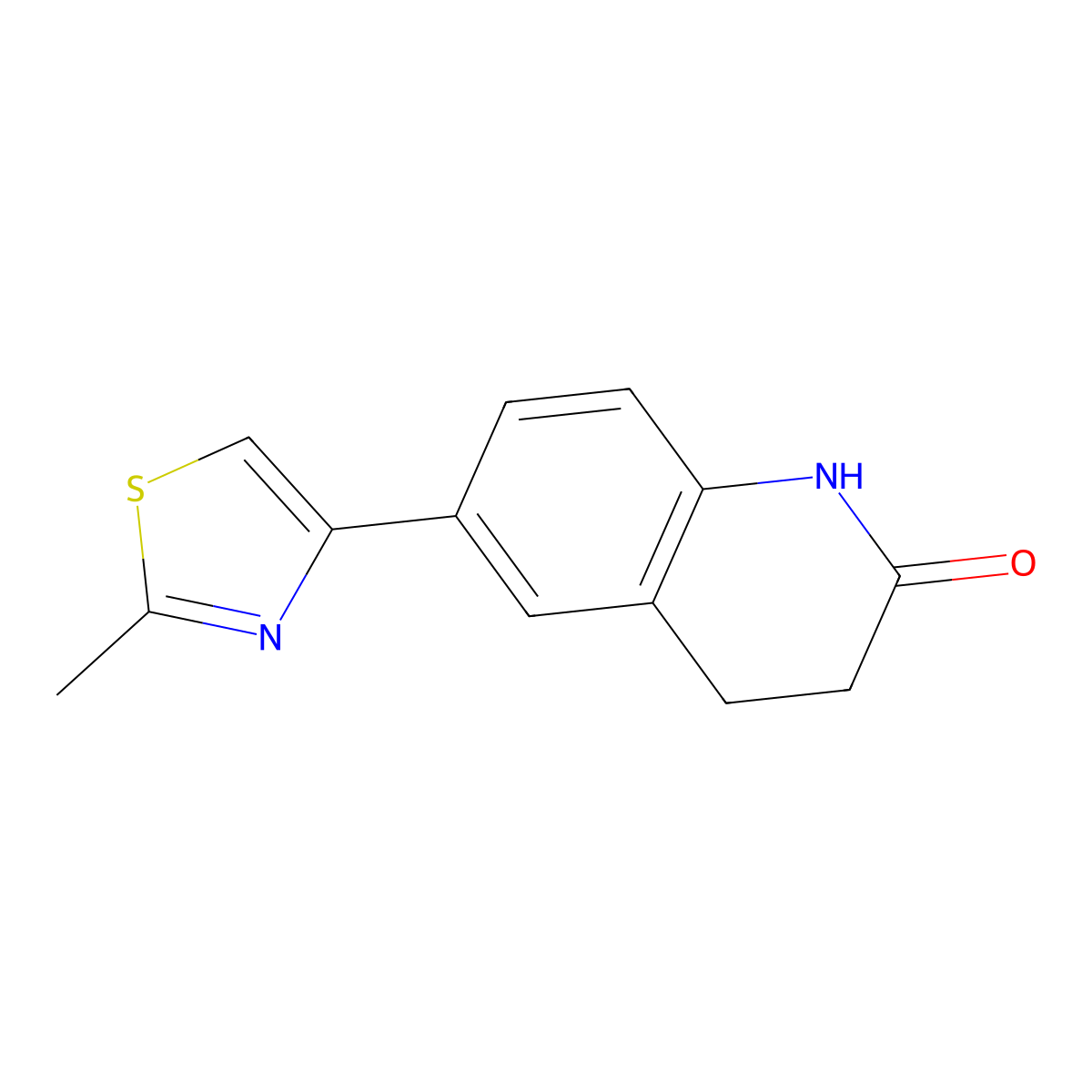 3,4-Dihydro-6-(2-methyl-4-thiazolyl)-2(1H)-quinolinone molecular structure, CAS 105316-81-2