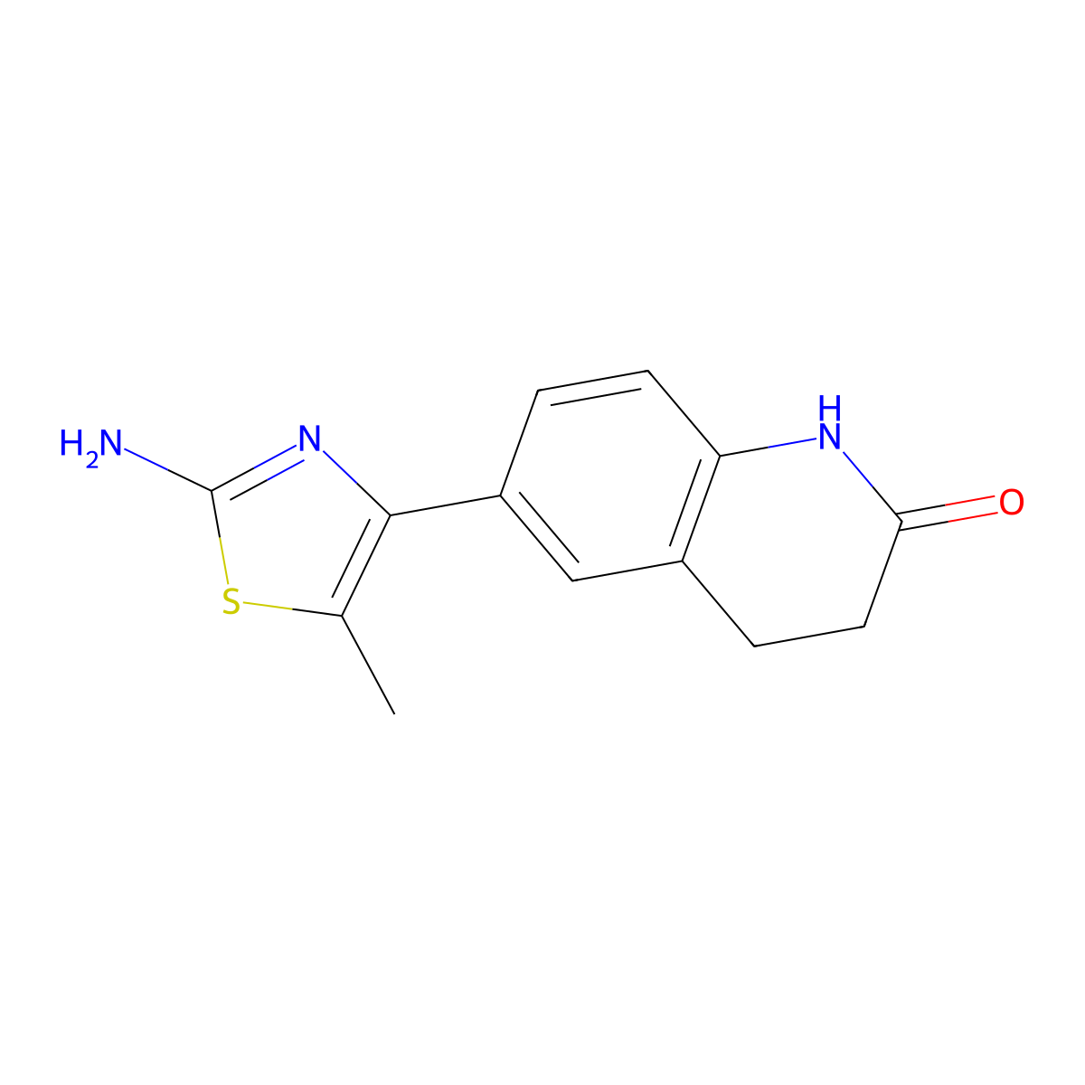 6-(2-Amino-5-methyl-1,3-thiazol-4-yl)-1,2,3,4-tetrahydroquinolin-2-one molecular structure, CAS 105316-84-5