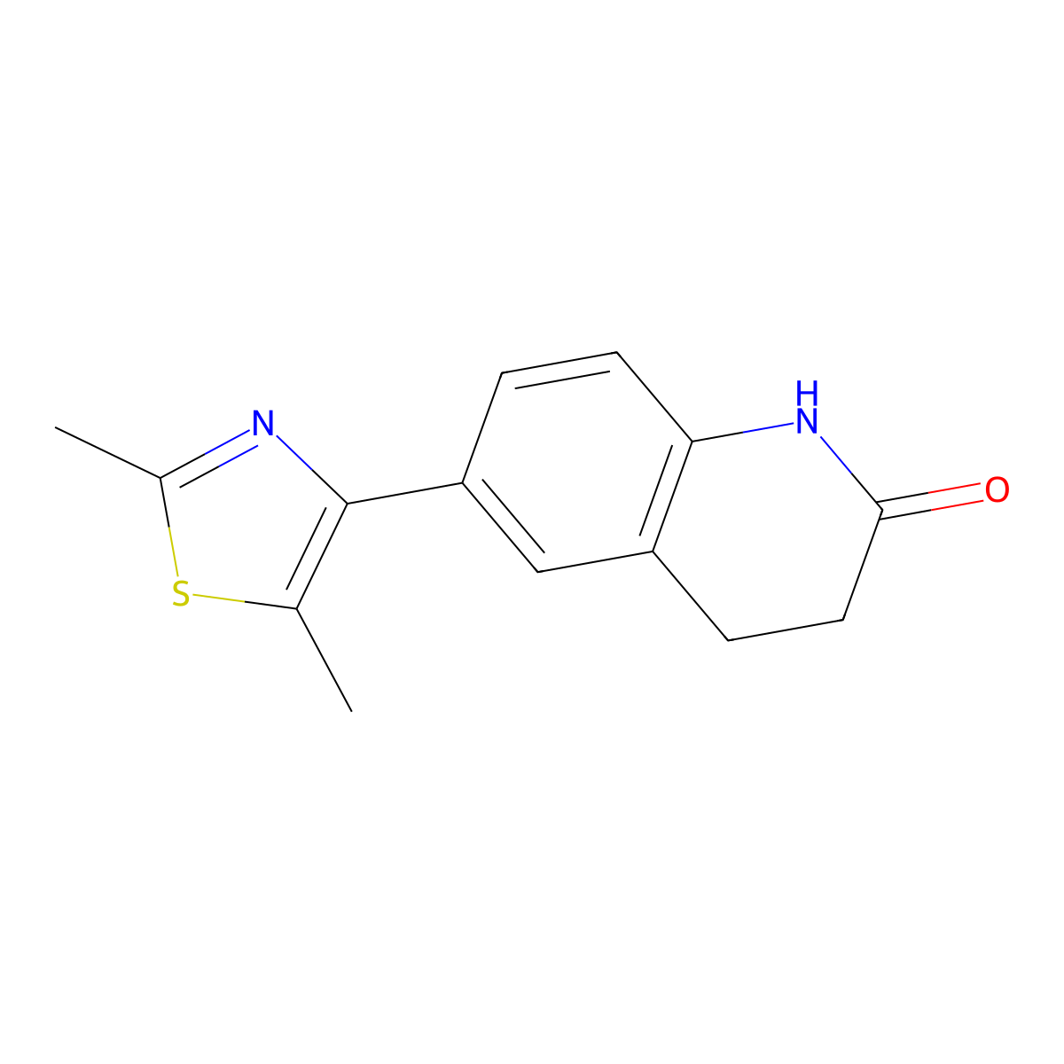 6-(2,5-Dimethylthiazol-4-yl)-3,4-Dihydrocarbostyril molecular structure, CAS 105316-86-7