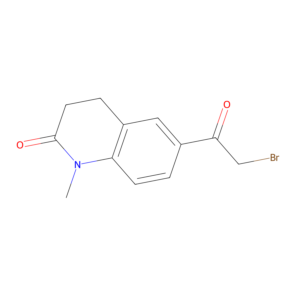 6-(2-Bromoacetyl)-1-methyl-1,2,3,4-tetrahydroquinolin-2-one molecular structure, CAS 105316-94-7