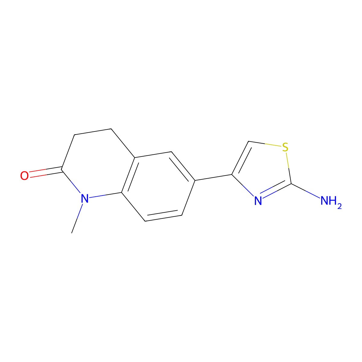 6-(2-Amino-4-thiazolyl)-3,4-dihydro-1-methyl-2(1H)-quinolinone molecular structure, CAS 105316-95-8