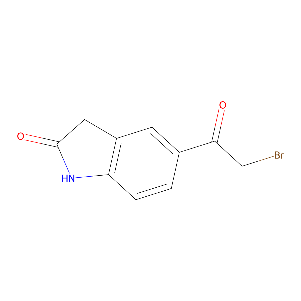 5-(Bromoacetyl)-2-oxoindoline molecular structure, CAS 105316-98-1