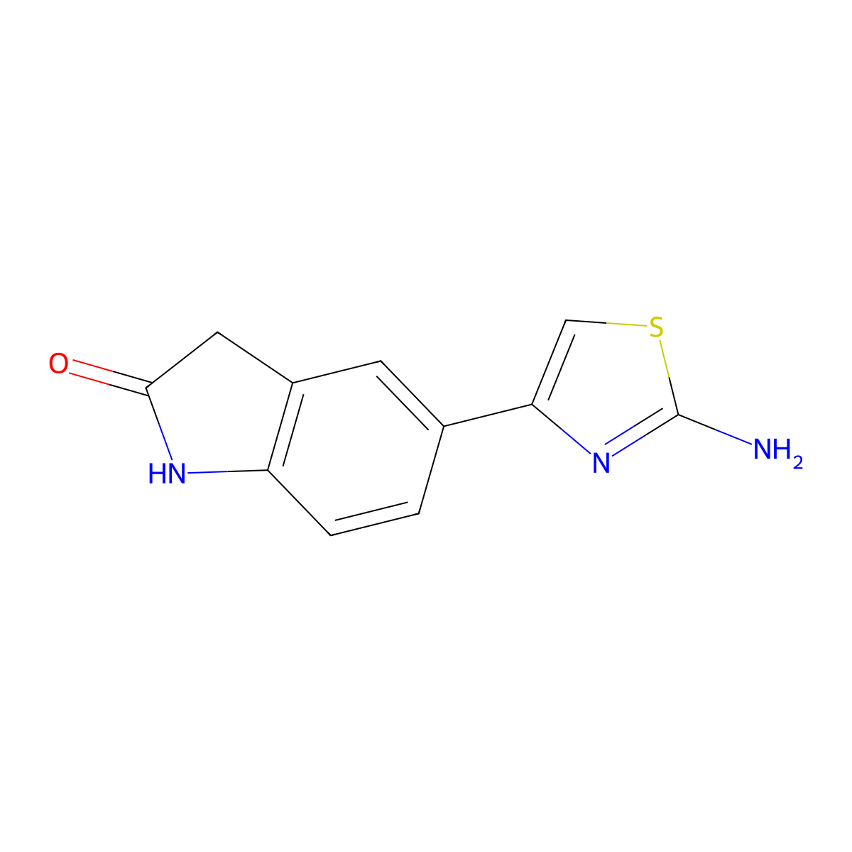 5-(2-Amino-4-thiazolyl)-1,3-dihydro-2H-indol-2-one molecular structure, CAS 105316-99-2