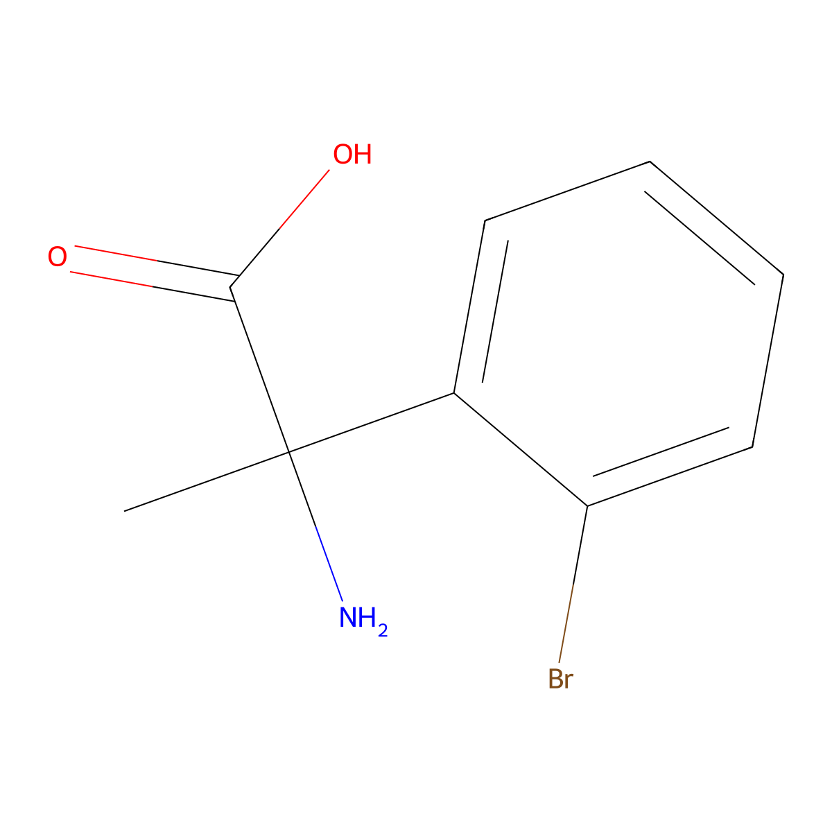 2-Amino-2-(2-bromophenyl)propanoic acid molecular structure, CAS 1053162-56-3