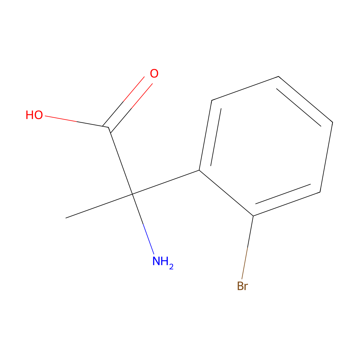 2-Amino-2-(2-bromophenyl)propanoic acid molecular structure, CAS 1053162-56-3