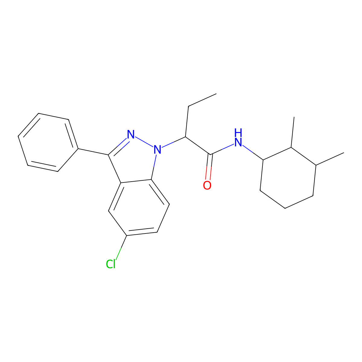 2-(5-chloro-3-phenyl-1H-indazol-1-yl)-N-(2,3-dimethylcyclohexyl)butanamide molecular structure, CAS 1053163-68-0