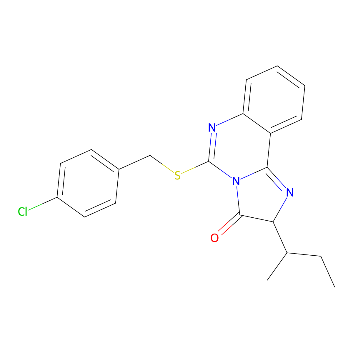 2-(butan-2-yl)-5-{[(4-chlorophenyl)methyl]sulfanyl}-2H,3H-imidazo[1,2-c]quinazolin-3-one molecular structure, CAS 1053164-64-9