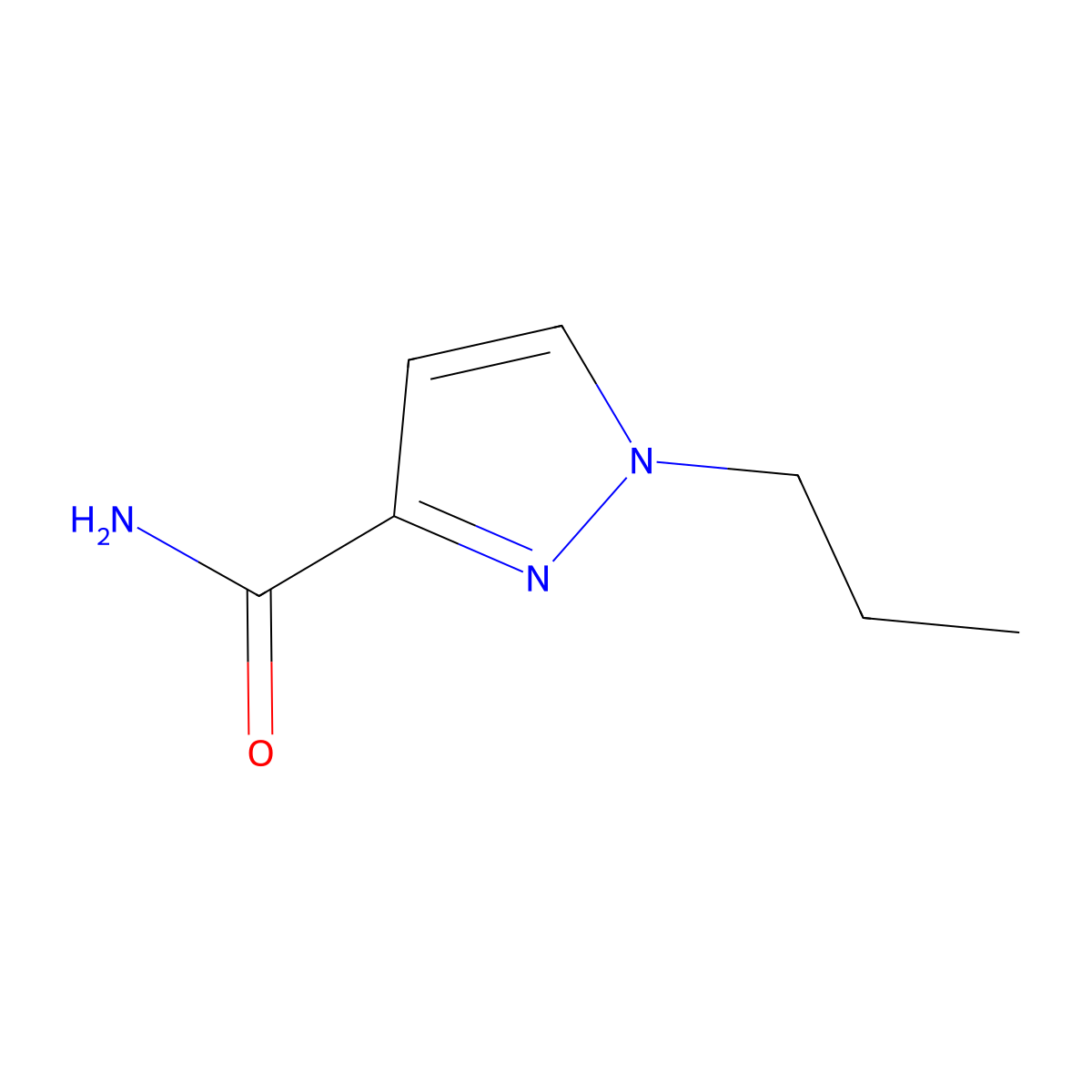 1-propyl-1H-pyrazole-3-carboxamide molecular structure, CAS 1053167-41-1