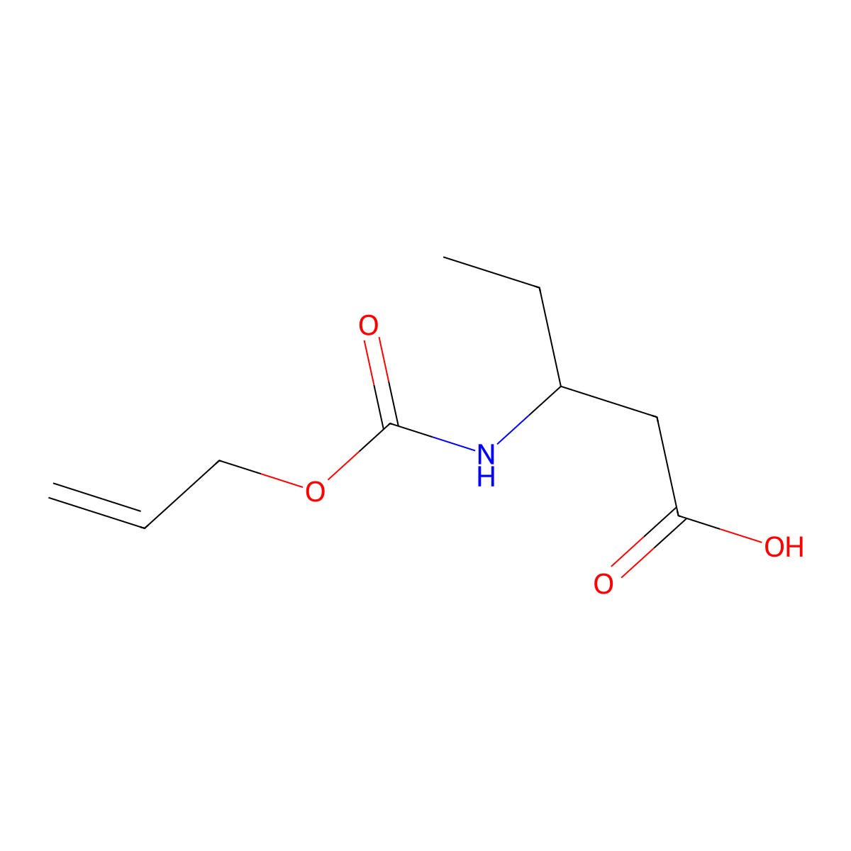 3-{[(Prop-2-en-1-yloxy)carbonyl]amino}pentanoic acid molecular structure, CAS 105319-99-1