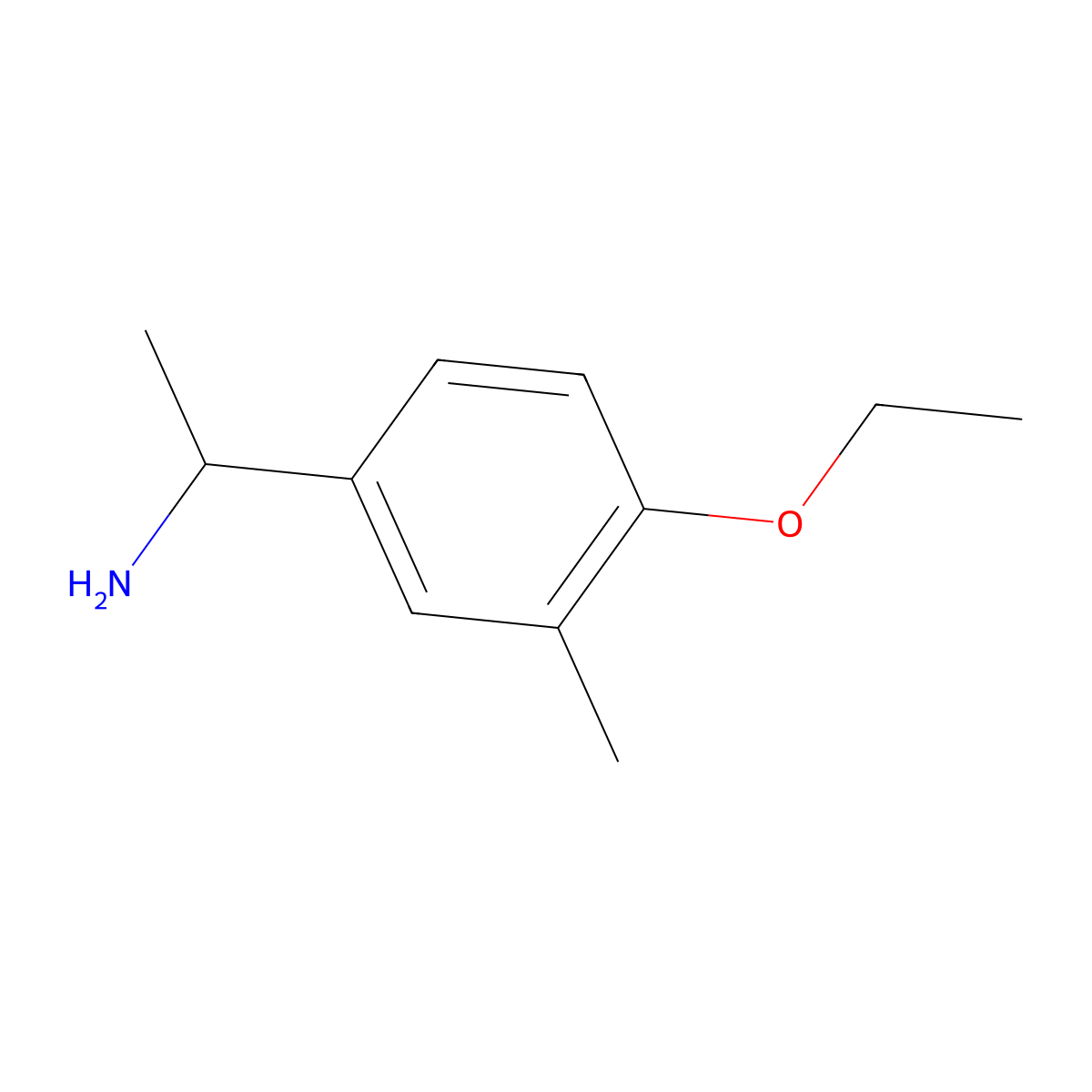 1-(4-Ethoxy-3-methylphenyl)ethan-1-amine molecular structure, CAS 105321-44-6