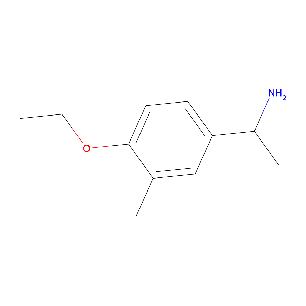 1-(4-Ethoxy-3-methylphenyl)ethan-1-amine molecular structure, CAS 105321-44-6