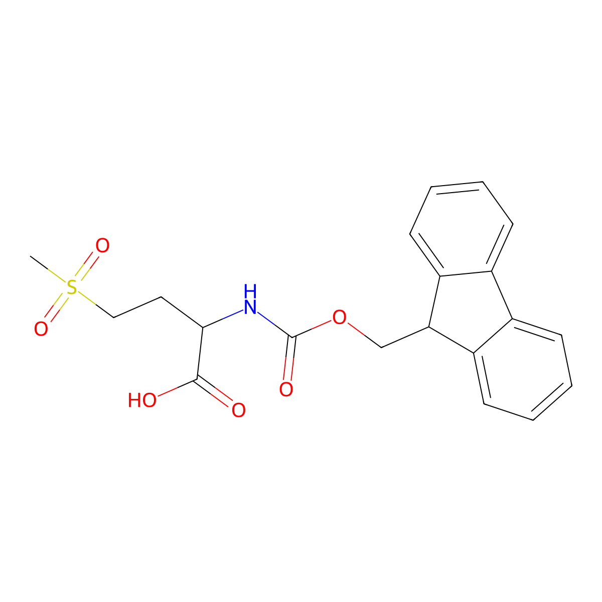 (S)-2-(9H-Fluoren-9-ylmethoxycarbonylamino)-4-methylsulfonylbutanoic acid molecular structure, CAS 1053236-36-4