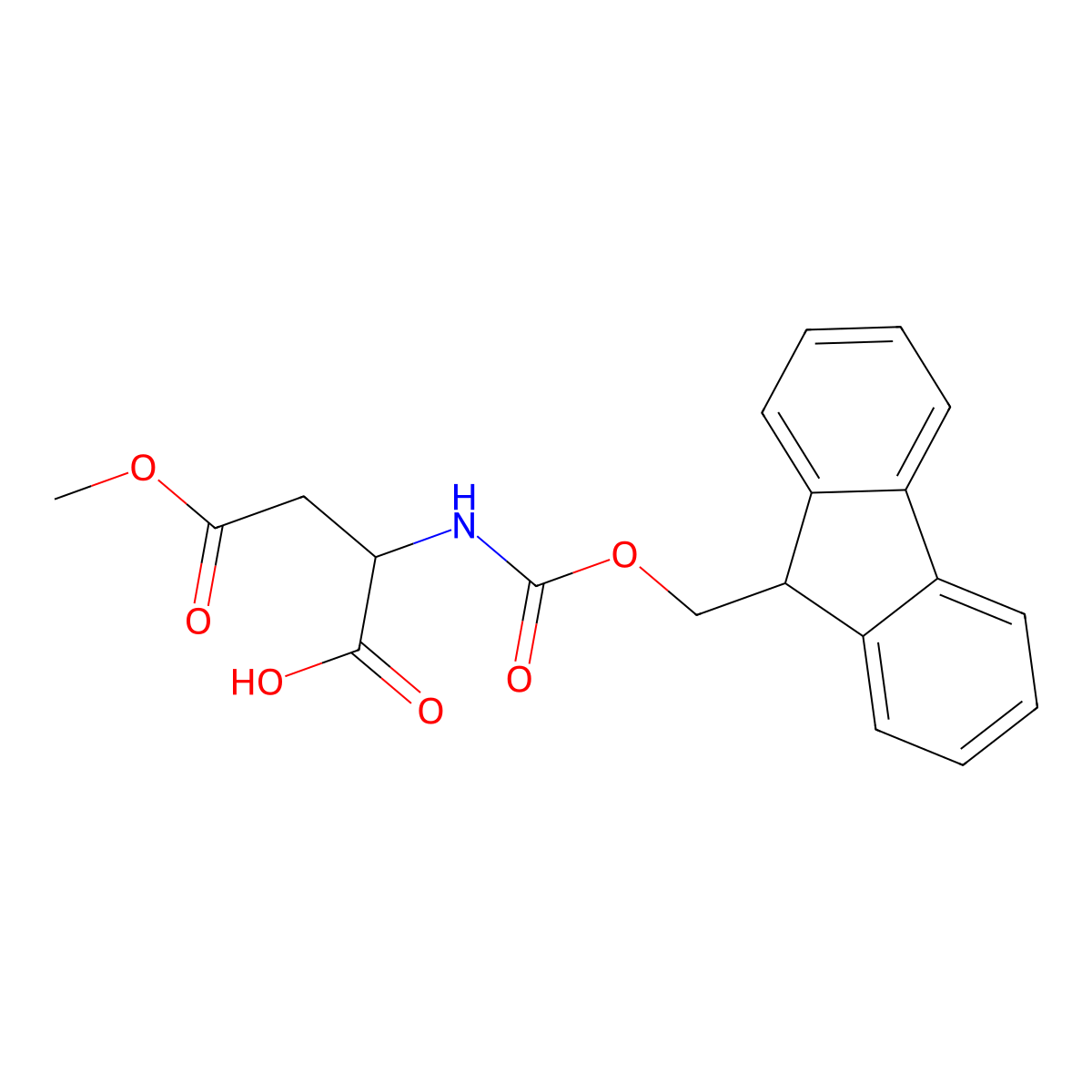 2-({[(9H-Fluoren-9-YL)methoxy]carbonyl}amino)-4-methoxy-4-oxobutanoic acid molecular structure, CAS 1053239-17-0