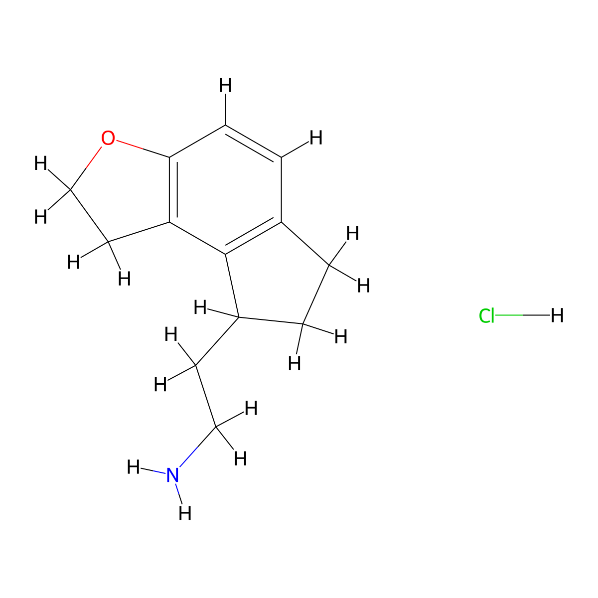 2-(2,6,7,8-Tetrahydro-1H-indeno[5,4-b]furan-8-yl)ethanamine hydrochloride molecular structure, CAS 1053239-39-6