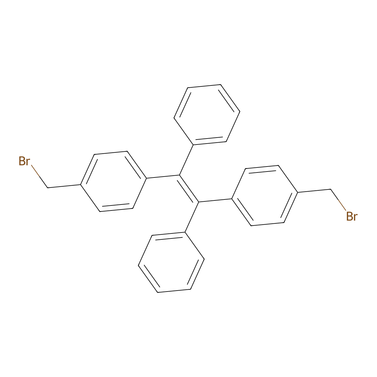 1,2-Bis(4-(bromomethyl)phenyl)-1,2-diphenylethene molecular structure, CAS 1053241-67-0
