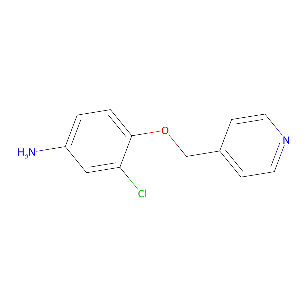 3-Chloro-4-(pyridin-4-ylmethoxy)aniline molecular structure, CAS 105326-69-0