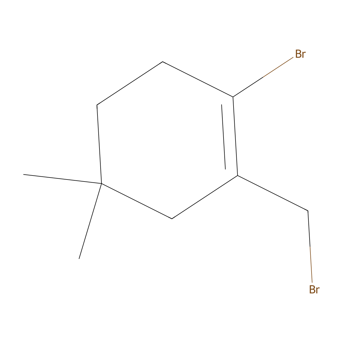 1-Bromo-2-(bromomethyl)-4,4-dimethylcyclohex-1-ene molecular structure, CAS 1053265-65-8