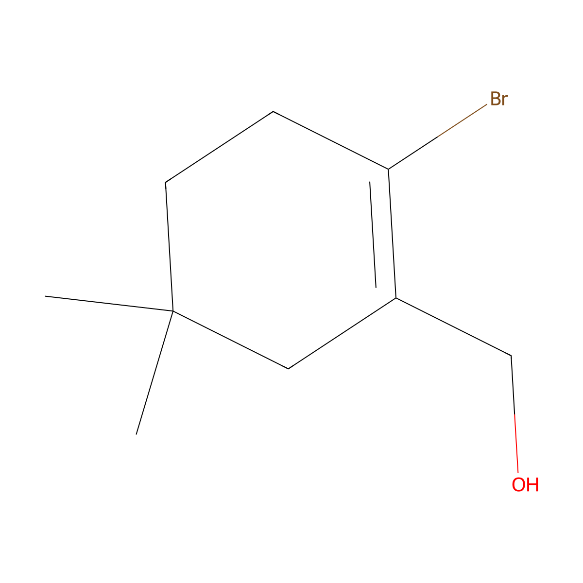 (2-Bromo-5,5-dimethylcyclohex-1-en-1-yl)methanol molecular structure, CAS 1053265-67-0