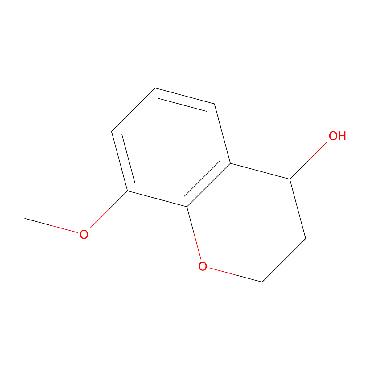 8-methoxy-3,4-dihydro-2H-1-benzopyran-4-ol molecular structure, CAS 105329-58-6
