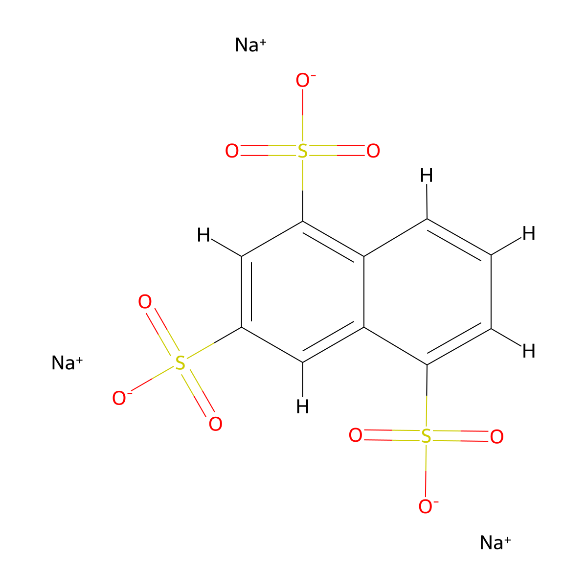 Trisodium naphthalene-1,3,5-trisulphonate molecular structure, CAS 10533-44-5
