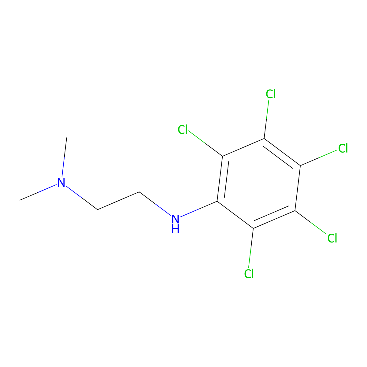 N~1~,N~1~-Dimethyl-N~2~-(pentachlorophenyl)ethane-1,2-diamine molecular structure, CAS 10533-87-6