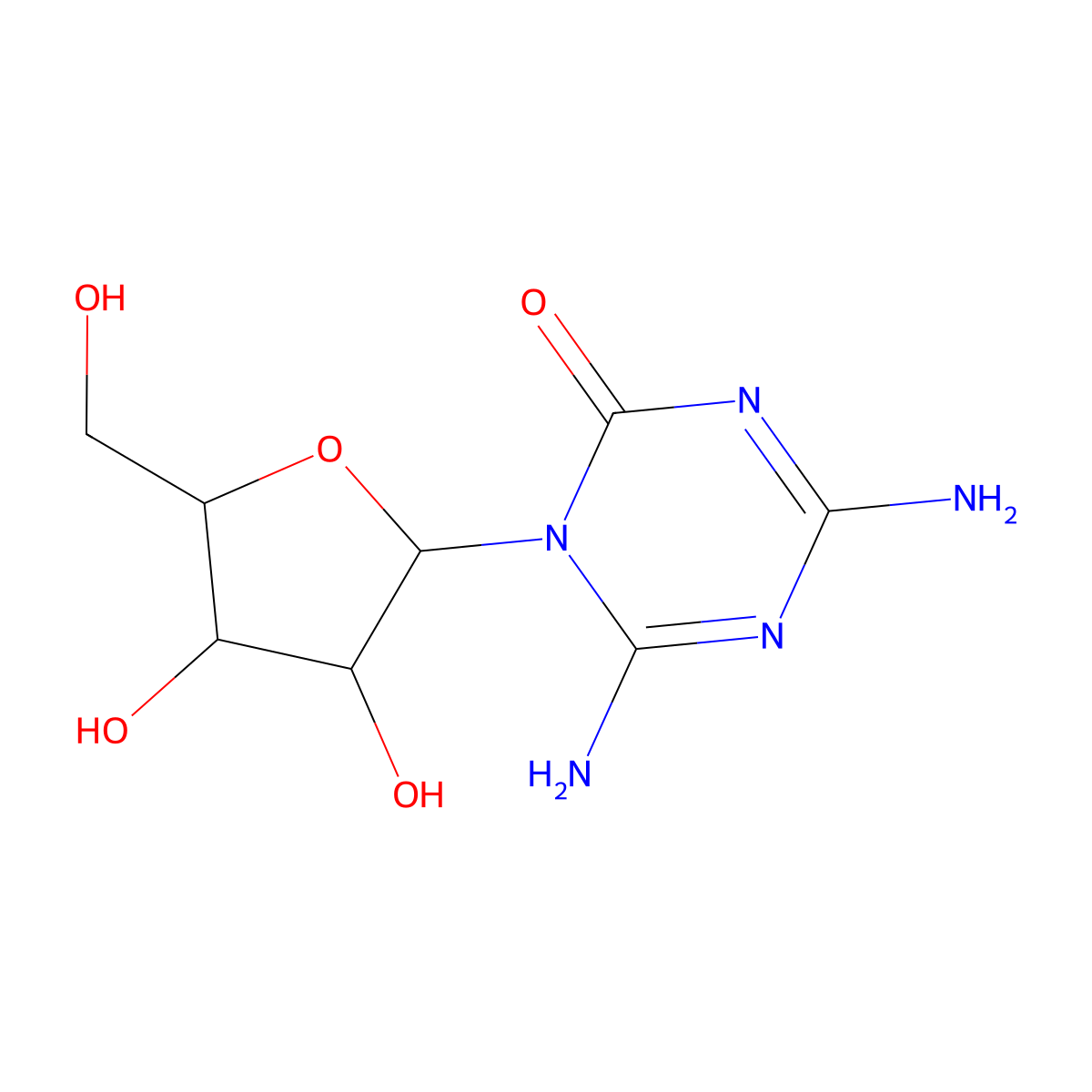 6-Amino-5-azacytidine molecular structure, CAS 105331-00-8