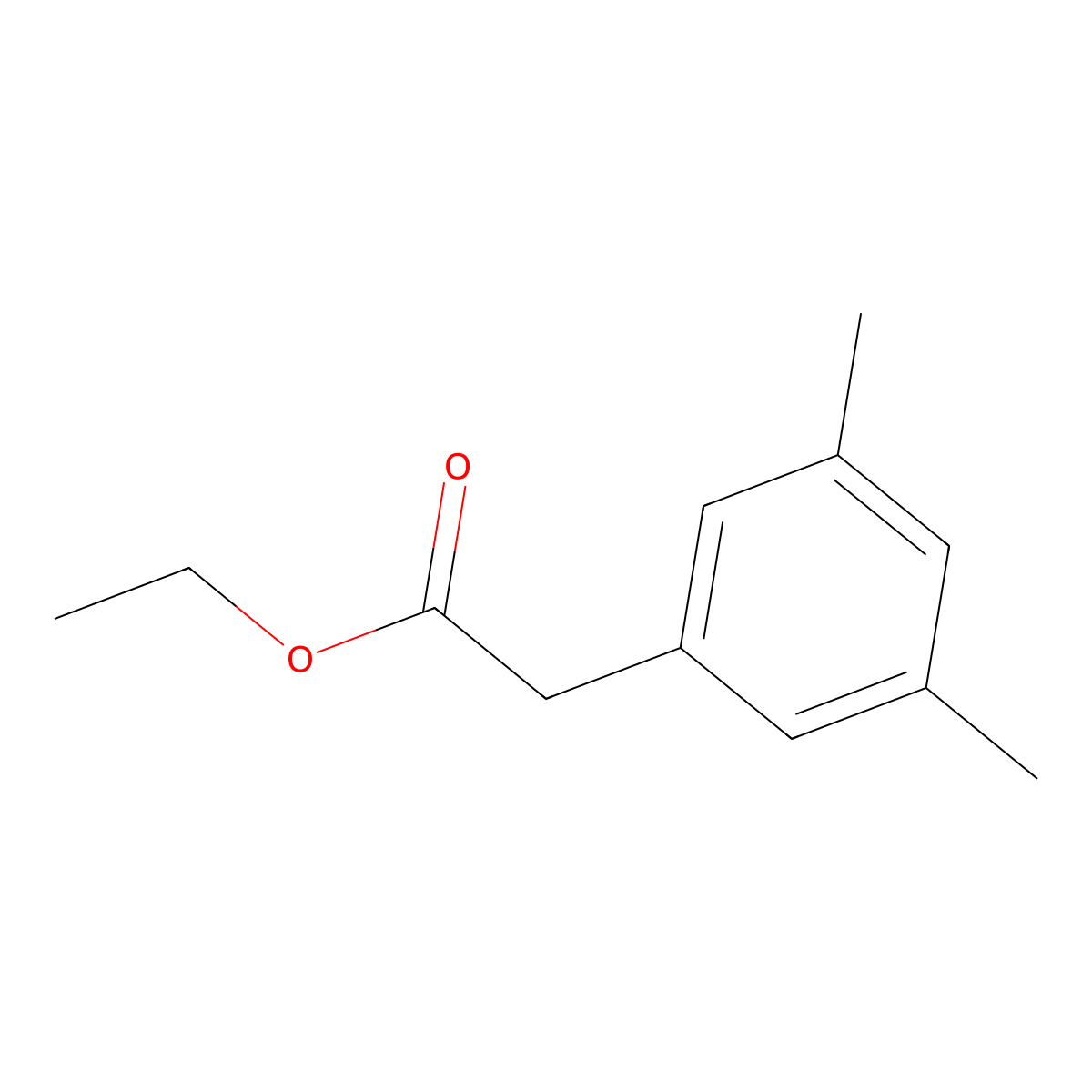 Ethyl 3,5-dimethylphenylacetate molecular structure, CAS 105337-18-6