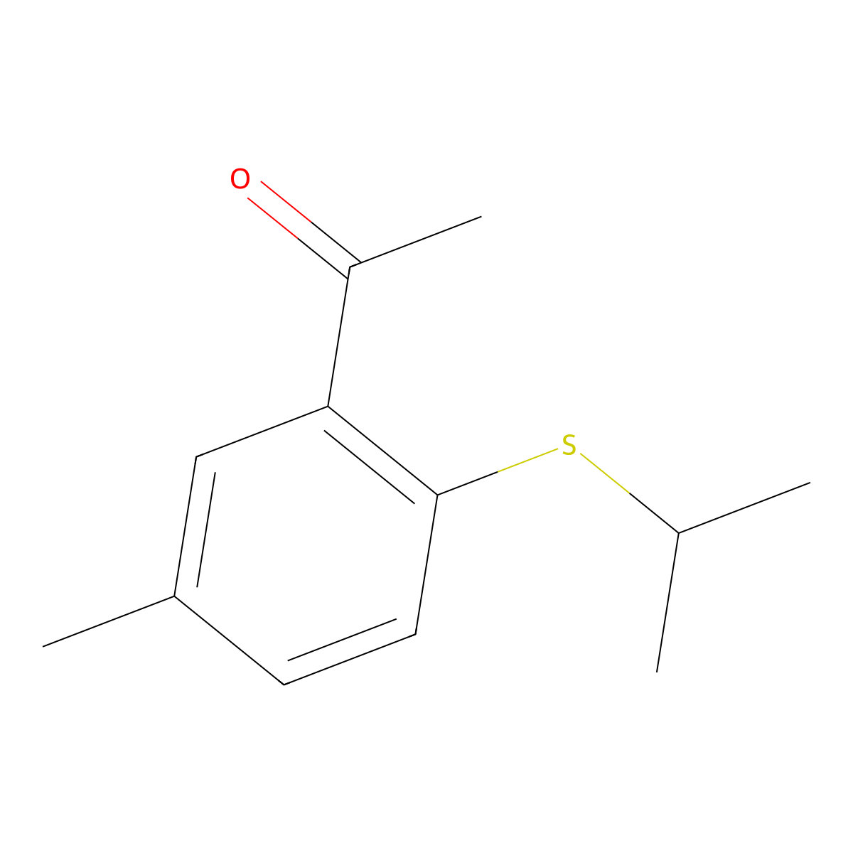 1-(5-Methyl-2-(propan-2-ylsulfanyl)phenyl)ethan-1-one molecular structure, CAS 105337-75-5