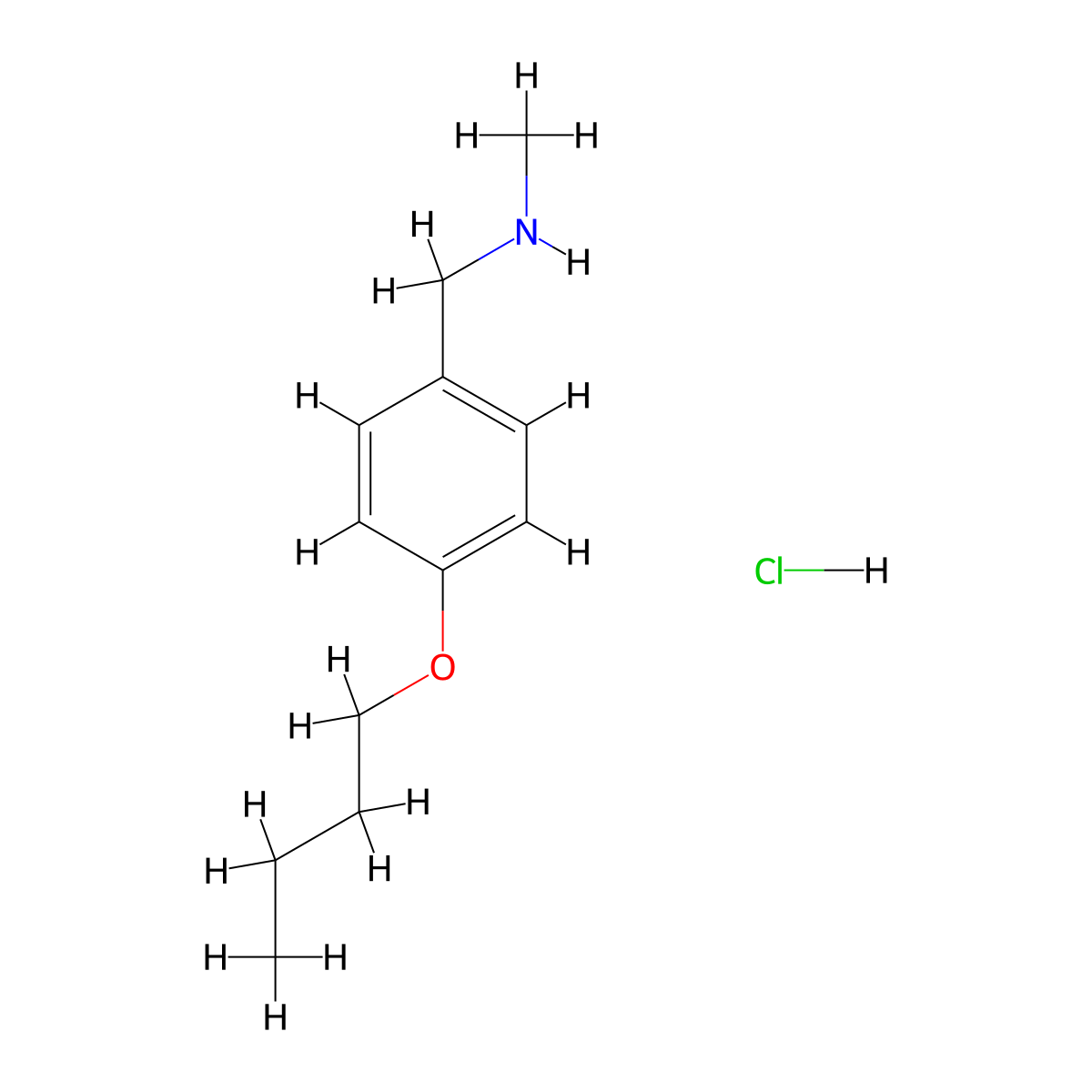 [(4-Butoxyphenyl)methyl](methyl)amine hydrochloride molecular structure, CAS 105338-72-5