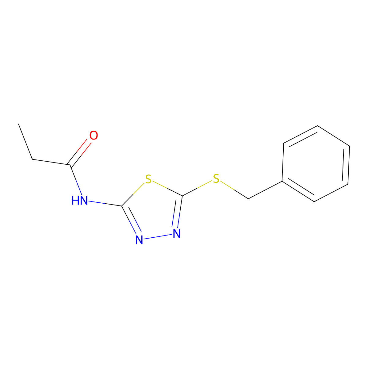N-[5-(Benzylsulfanyl)-1,3,4-thiadiazol-2-yl]propanamide molecular structure, CAS 105339-30-8