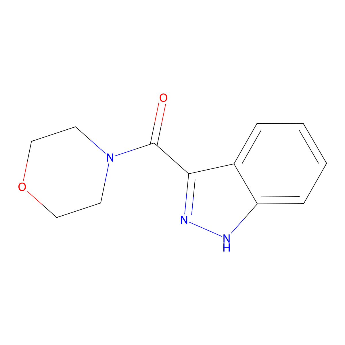 1H-indazol-3-yl(morpholin-4-yl)methanone molecular structure, CAS 105339-35-3